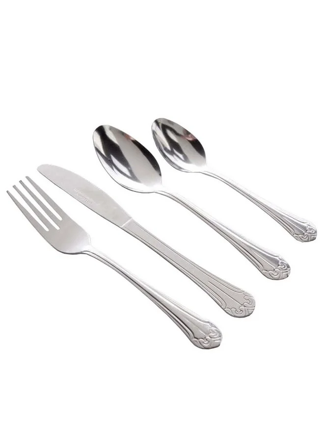 GIBSON 24-Piece Mariano Dishwasher Safe Stainless Steel Flatware Set Silver 27.5 x 7.5 x 19 cm 80056.24