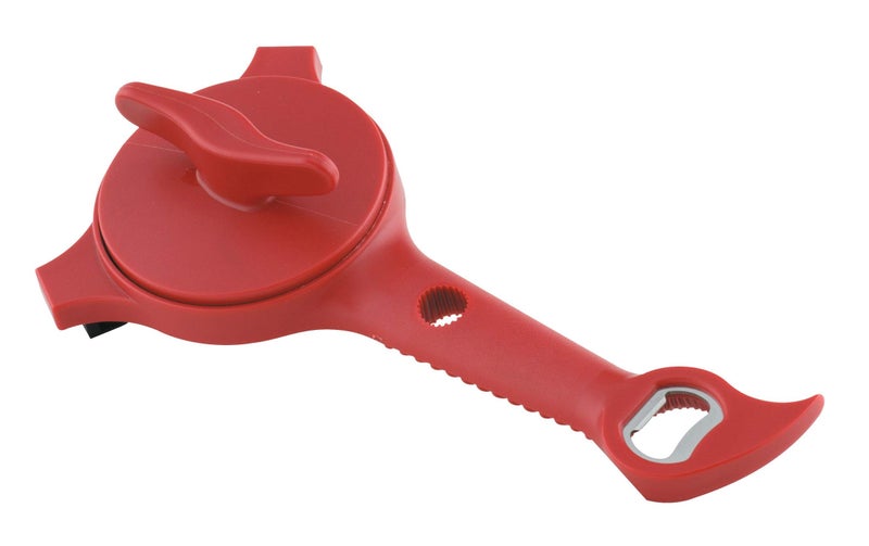 Kuhn Rikon 5-in-1 Multi-Purpose Strain-Free Opener for Jars, Bottles and Ring-Pull Cans, 5 x 10 x 2.25 inches, Red - Image 1