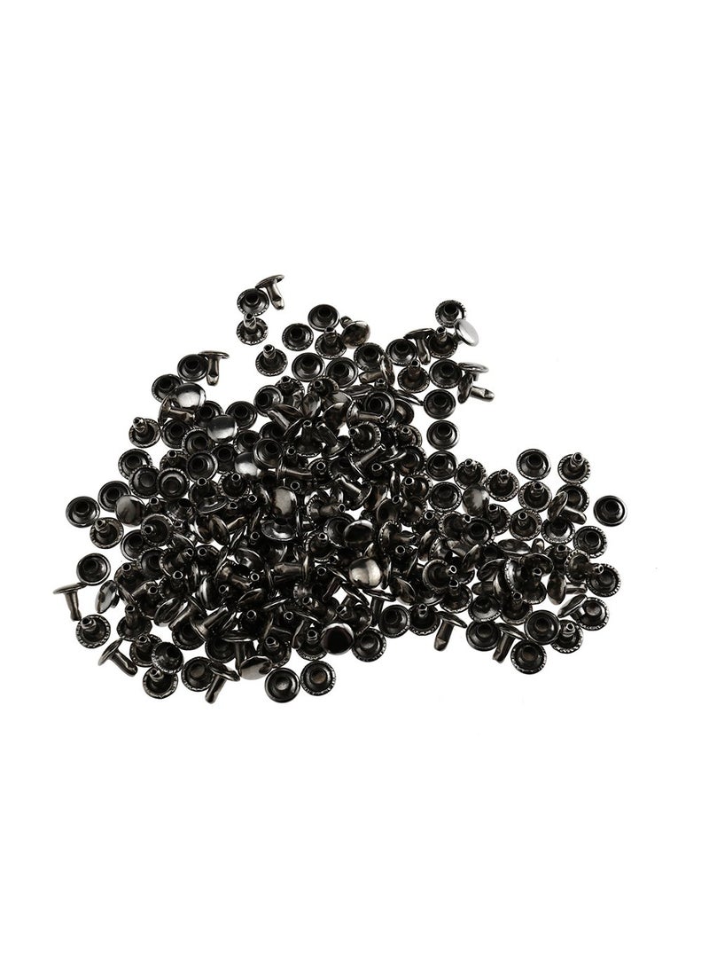Micro Traders Micro Trader 100pcs 8031inch Silver Double Cap Tubular Rivets Metal Tool Set Leather Crafts Stud 