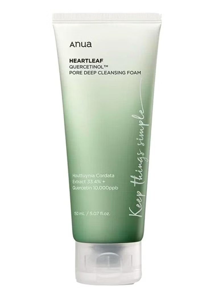 JS Anua Heartleaf Quercetinol Pore Deep Cleansing Foam, Soothing Gentle Removal of Facial Sebum and Dead Cell, Suitable for All Skin Types, Exfoliating Cleanser (150ml) - Image 1