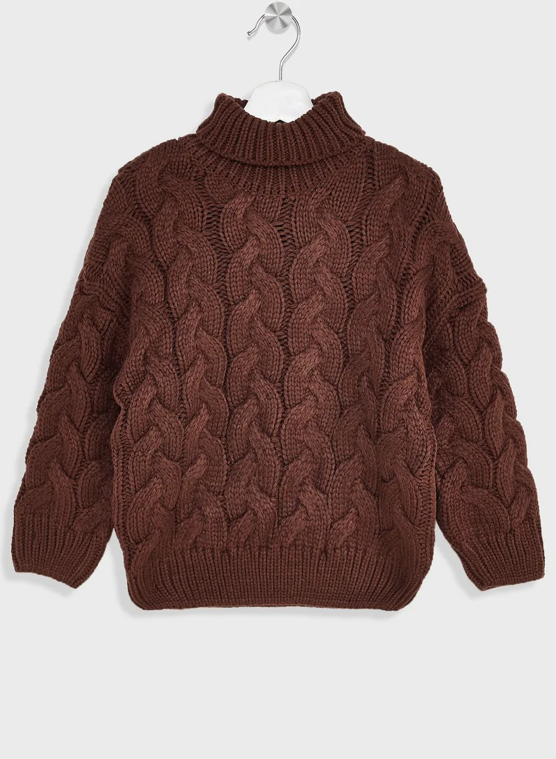 Pinata Boys Turtleneck Cable Knitted Sweater