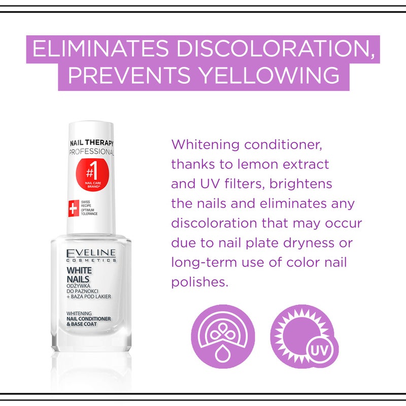 Eveline Cosmetics 3 In 1 Instantly Whiter Nail Whitener - Image 3