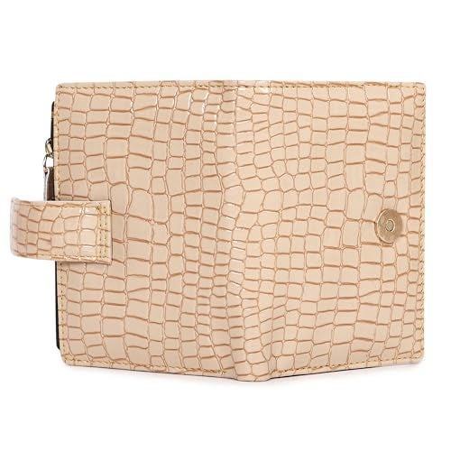 SAMTROH Small Women's Wallet -PU Leather Multi Wallets | Credit Card Holder | Coin Purse Zipper -Small Secure Card Case/Gift Wallet for Women and Girls (Tan Textured) (Cream) - Image 5