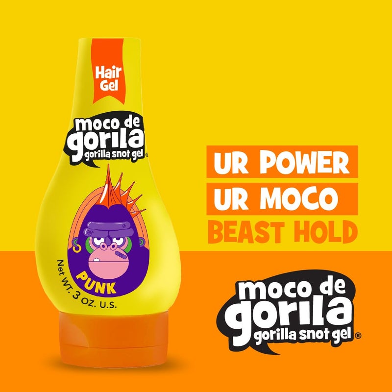 Moco de Gorila Punk, Hair Styling Gel, Reactivate with water, Long-lasting Hold, 3-Pack of 11.99 Oz Each, 3 Squeezable Bottles. - Image 3