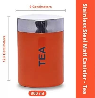 VISAXMI Tea Sugar Coffee Container Set of 3 Tea Sugar Canister Stainless Steel Jar Steel Container 800ml Pack of 3 RedGreenBlue - Image 4