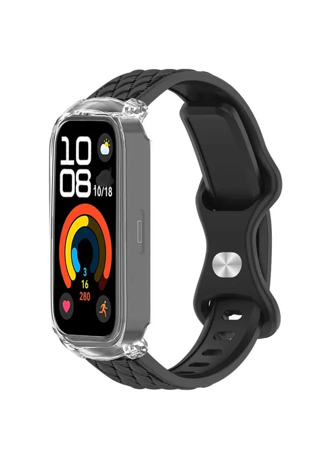 Pink Soft Sport Wristband Replacement Strap For Huawei Band 10 9 8 With Transparent Case - Image 3
