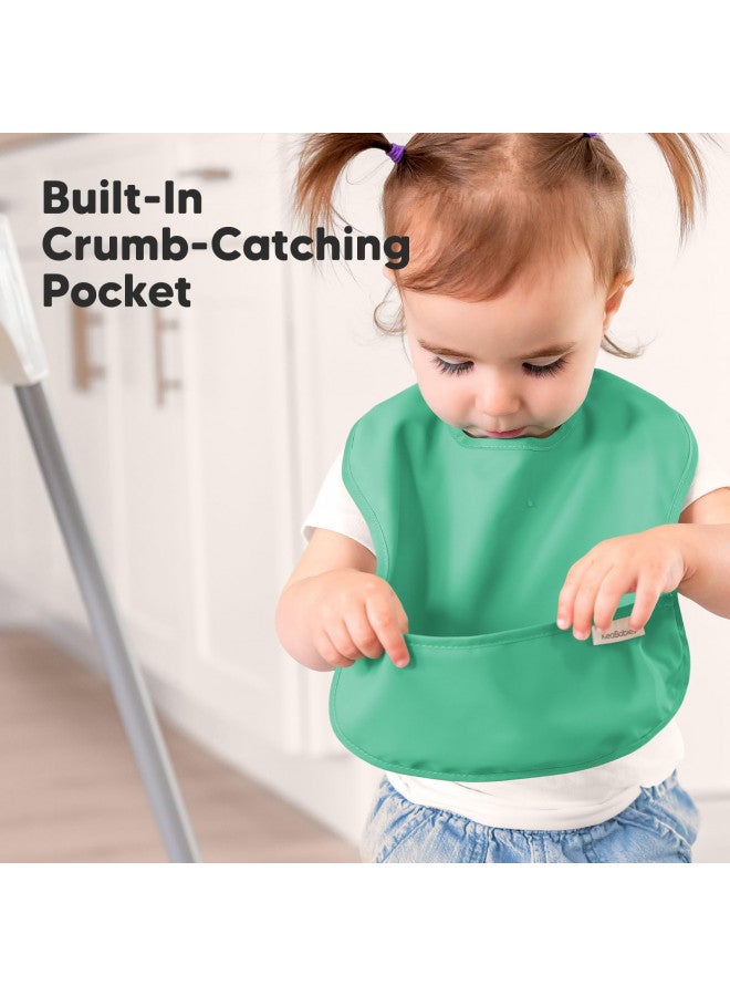 KeaBabies 3-Pack Waterproof Baby Bibs for Eating - Lightweight Baby Bib with Food Catcher, Mess Proof Toddler Bibs, Waterproof Bibs for Baby Boys, Baby Girls, Feeding Bibs, Drool Bibs, Baby Food Bibs (Basics) - Image 4