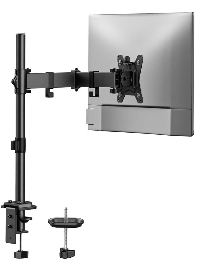 HUANUO Single Monitor Mount, Monitor Arm for 13”-32” Monitors up to 17.6 lbs, Adjustable Stand with 16” Max Height, Desk Mount with C-Clamp and Grommet Base, VESA 75x75mm or 100x100mm - Image 1