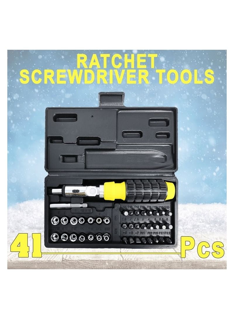 MTOOLS MTools-13297 Bendable Detachable Spanners Screwdrivers Set Ratchet Screwdriver Tools 41 Pcs - Image 1
