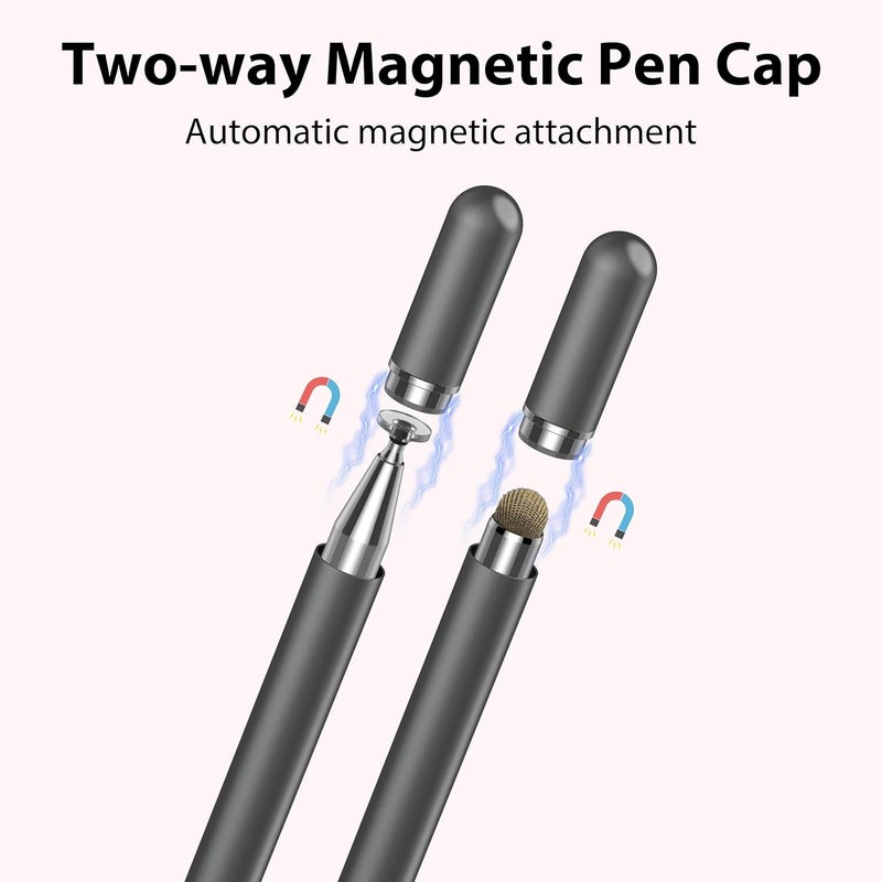 Zoye Stylus Pens for Touch Screens, High Precision and Sensitivity，2 in 1 Universal Stylus Pen for iPhone/iPad/Android/Microsoft Tablets (Siliver Grey) - Image 5