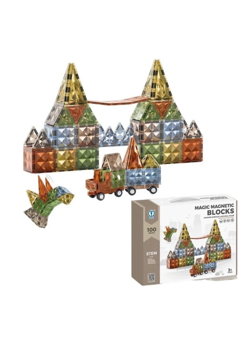 Crystal Magnetic Building Blocks – 100 Pieces - Image 4