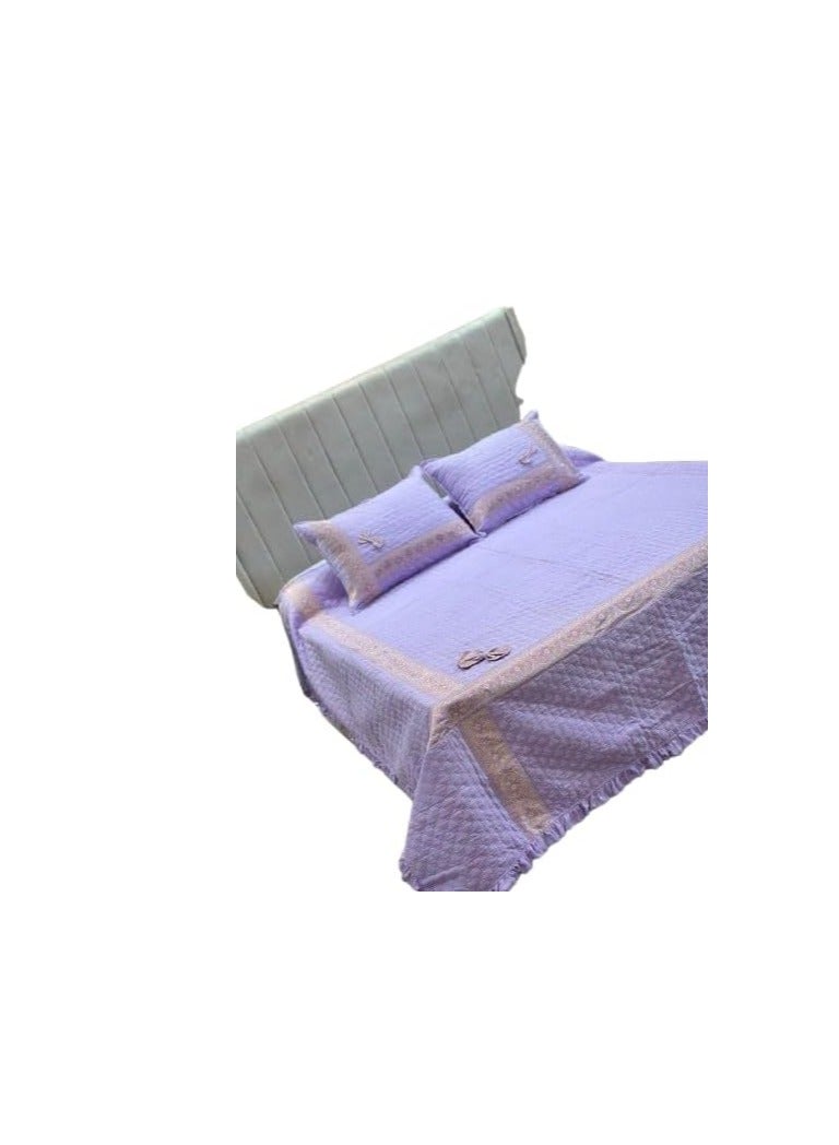 Large Coverlet with Thermal Fiber Filling and Cornices - 3 Pieces ST Luxury (Purple) - Image 1