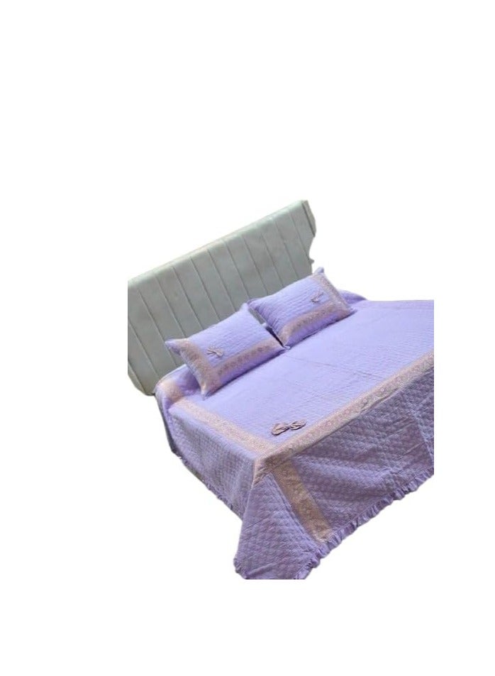 Large Coverlet with Thermal Fiber Filling and Cornices - 3 Pieces ST Luxury (Purple) - Image 2