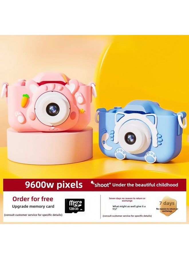 Generic Children's Camera Toys Can Be Photographed Can Be Printed Baby Birthday Gift High Pixel Video Camera-Colour: Blue Cat + 64g Card + Dual Camera + Accessory Bag Mobile Phone Mutual Transfer✅:1:n:n:0  - Image 2