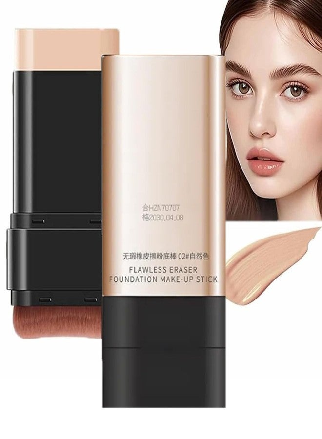 BACHUDO 2 in 1 Korean Luxury Anti-Wrinkle Foundation Stick, Long-Lasting Double Head Foundation Make Up Stick with Brush,Waterproof Concealer & Cream Base Makeup for All Skin Types (Natural, 1 PCS) - Image 1