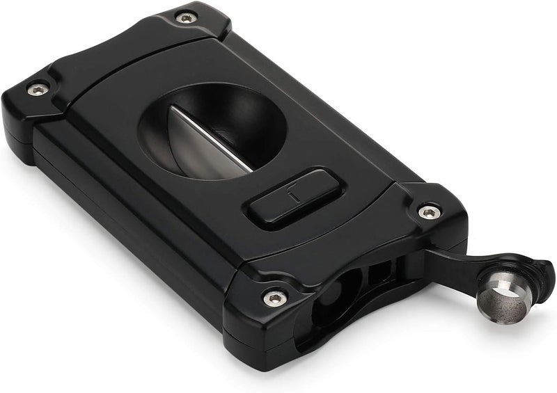 CiTree Cigar Cutter, Stainless Steel V-Cut Cigar Cutter with Build-in Cigar Puncher, Attractive Gift Box (Black) - Image 4