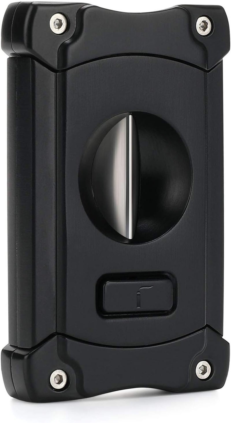 CiTree Cigar Cutter, Stainless Steel V-Cut Cigar Cutter with Build-in Cigar Puncher, Attractive Gift Box (Black) - Image 2