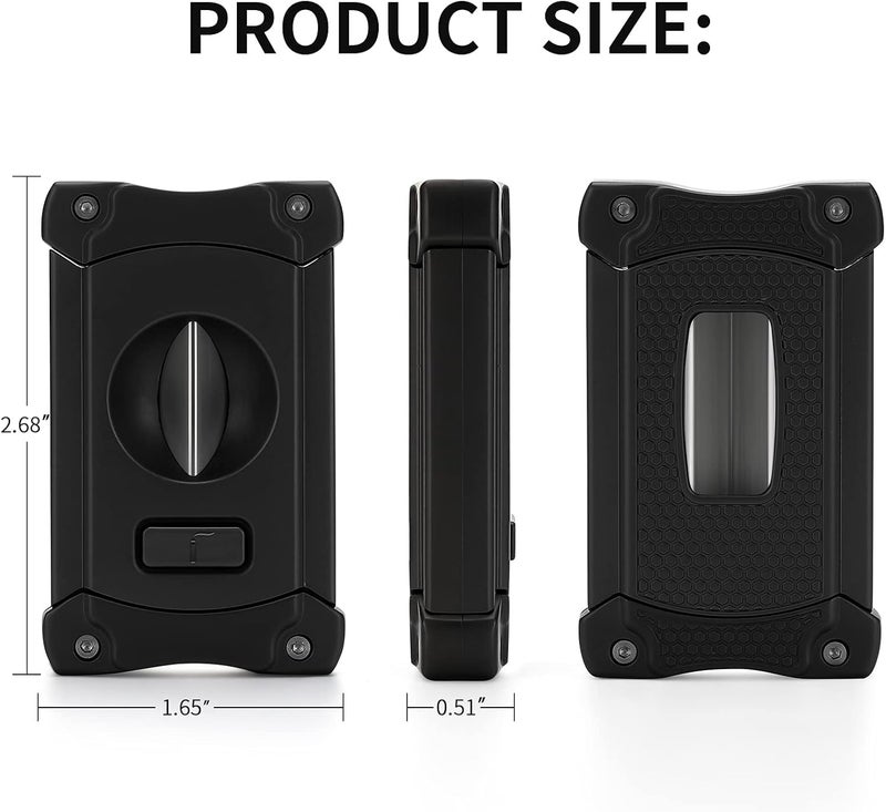 CiTree Cigar Cutter, Stainless Steel V-Cut Cigar Cutter with Build-in Cigar Puncher, Attractive Gift Box (Black) - Image 5
