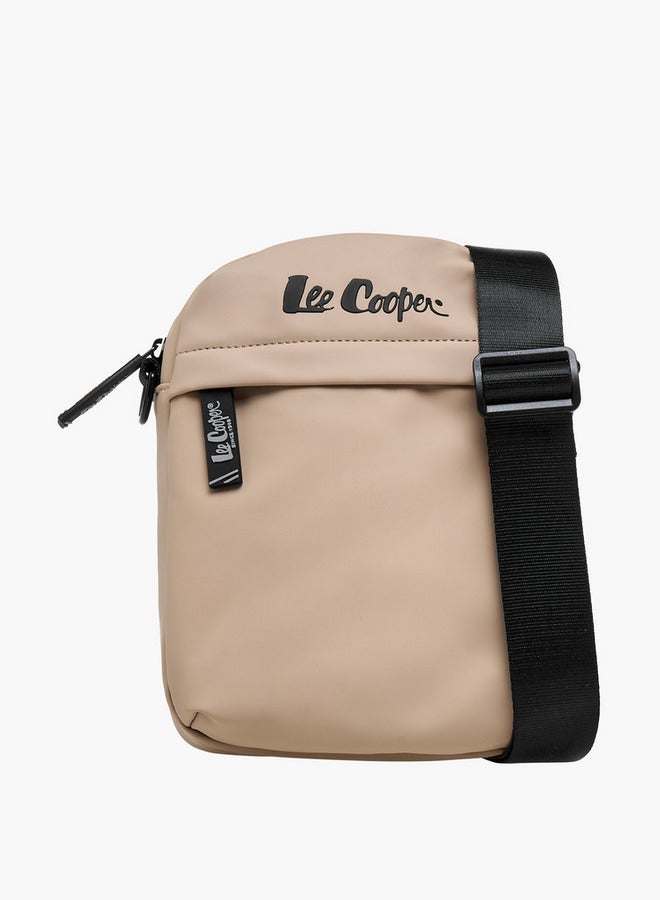 Lee Cooper Solid Crossbody Bag with Adjustable Strap  - Image 1