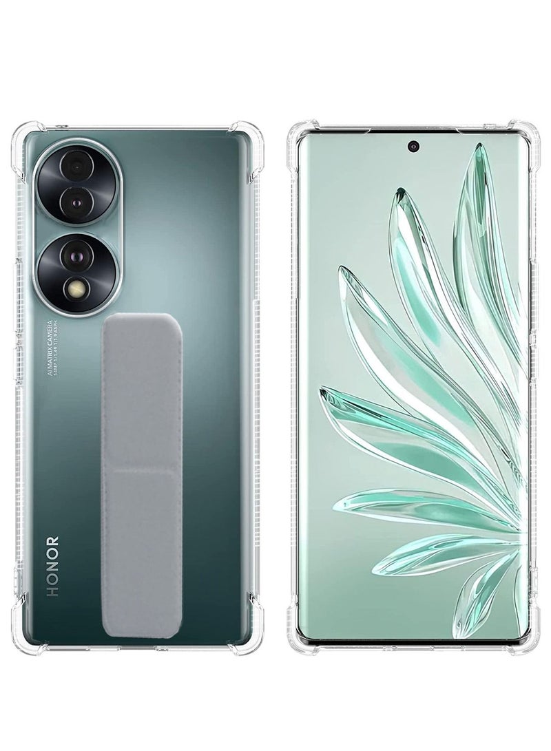 دبليو تيك غطاء وسادة هوائية بمقبض يدوي من مادة TPU لهاتف Honor 70 5G 2022 شفاف/رمادي - Image 5
