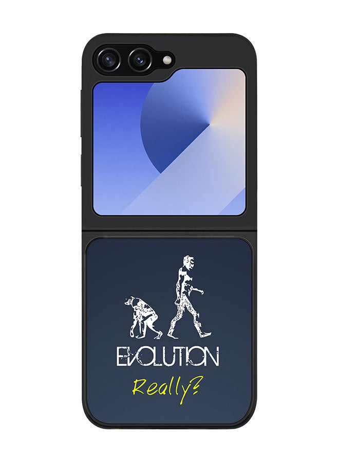Stylizedd Rugged Black edge case for Samsung Galaxy Z Flip6, Slim fit Soft Case Flexible Anti Drop TPU Gel Thin Cover -  Evolution, Really (Grey) - Image 1