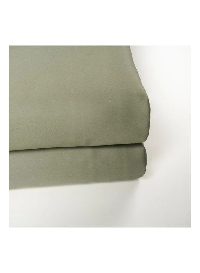 Zsa Zsa Zsu  Solid Green Queen Size Cotton Satin Elastic Sheet.  | Best Price UAE