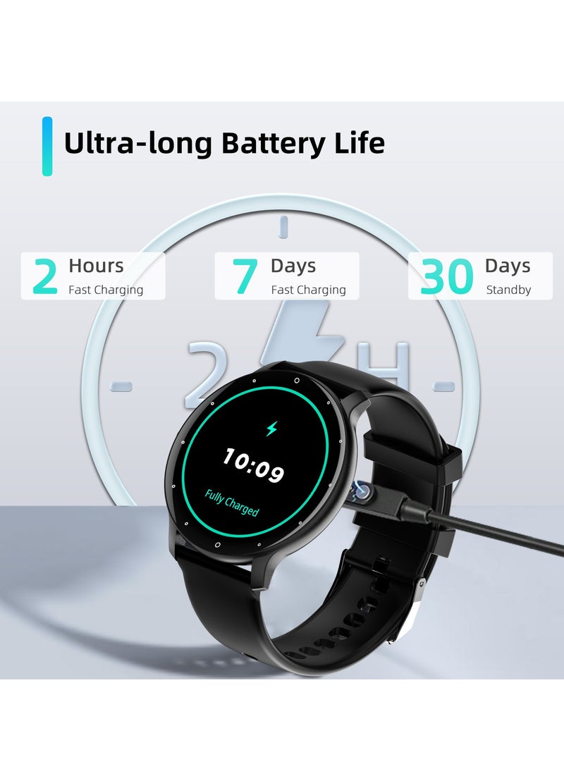 PEJE PEJE Smart Watch For Men,1.39" Display,Prayer Alerts,Arabic Support,Bluetooth Calls,IP68 Waterproof,Spo2/Hr/Sleep Tracking,123+ Sports Modes,7-Day Battery (230mah),Ios/Android. (Black)  - Image 4