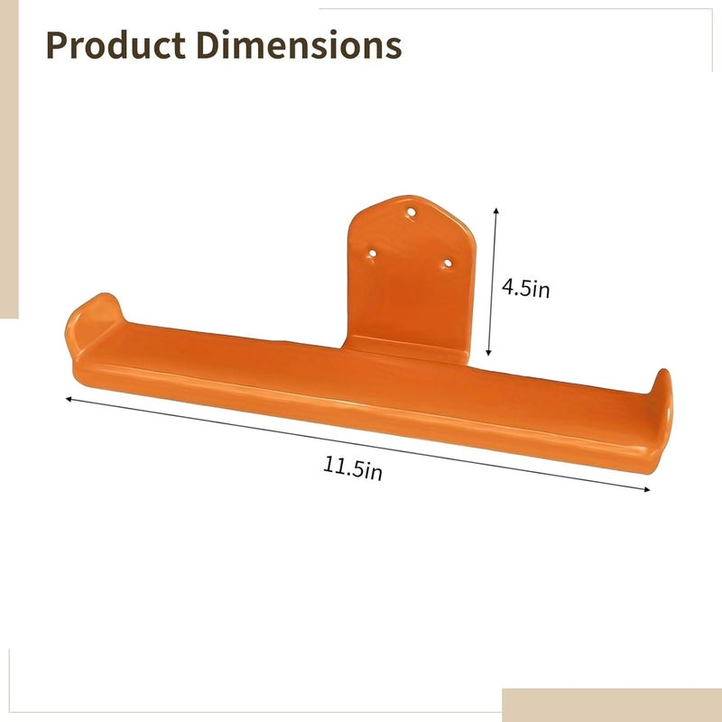 2 Pcs Heavy-Duty Metal Orange Backpack Blower Rack, Wall and Trailer Mountable Hooks, Easy Installation with Screws and Expansion Screws, Support Up to 150 - Image 4