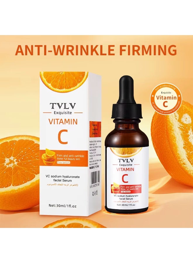 TVLV سيروم فيتامين سي للوجه مع صوديوم هيالورونات - مضاد للتجاعيد وشد وترطيب 30 مل - Image 1