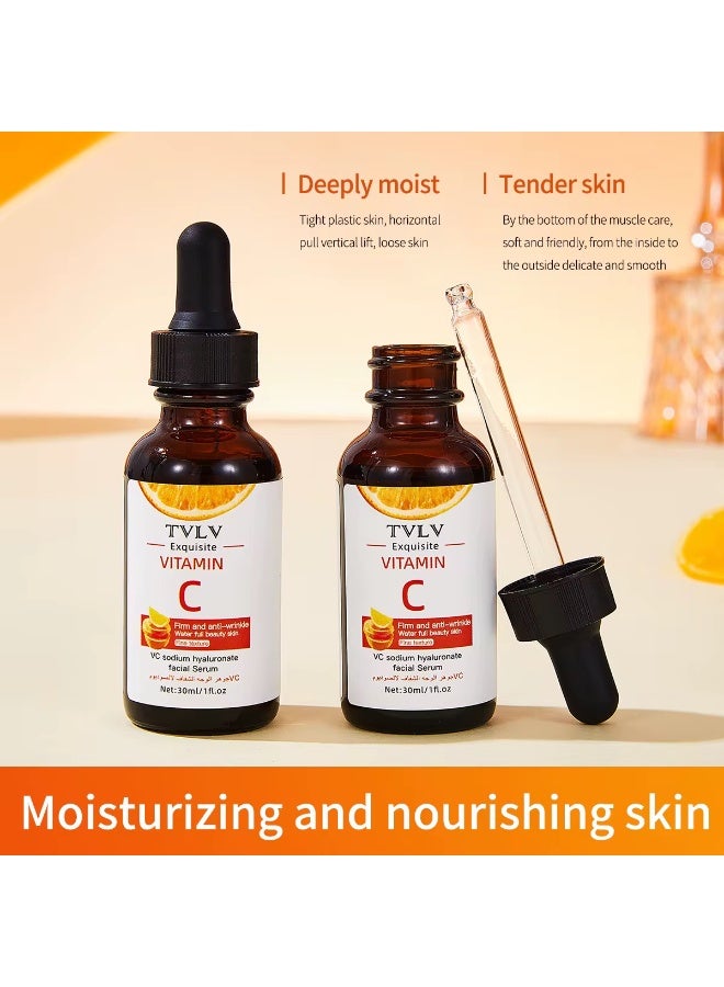 TVLV سيروم فيتامين سي للوجه مع صوديوم هيالورونات - مضاد للتجاعيد وشد وترطيب 30 مل - Image 5
