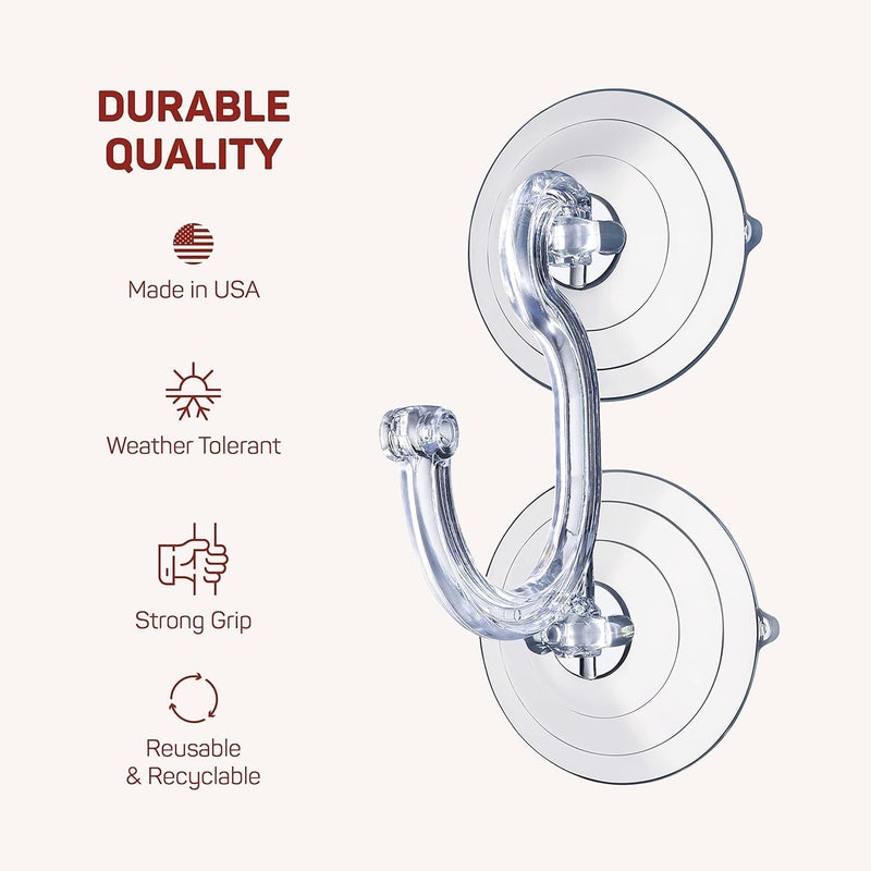 SEWANTA Christmas Wreath Hanger for Glass Front Door - Giant Suction Wreath Hanger, Hang Large or Heavy Wreaths Securely on Glass Doors and Windows up to 20 Lbs - Heavy Duty Wreath Holders - USA Made - Image 4