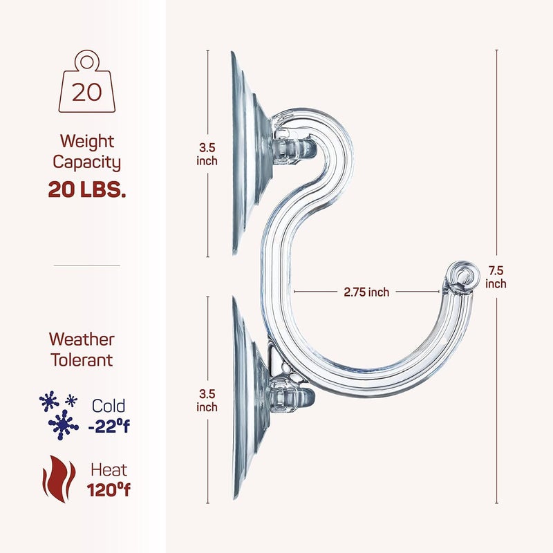 SEWANTA Christmas Wreath Hanger for Glass Front Door - Giant Suction Wreath Hanger, Hang Large or Heavy Wreaths Securely on Glass Doors and Windows up to 20 Lbs - Heavy Duty Wreath Holders - USA Made - Image 2