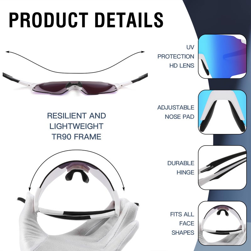 DUCO Sports Sunglasses for Men Women Fishing Cycling Mountain Bike Sun Glasses UV400 Protection 0042 - Image 3