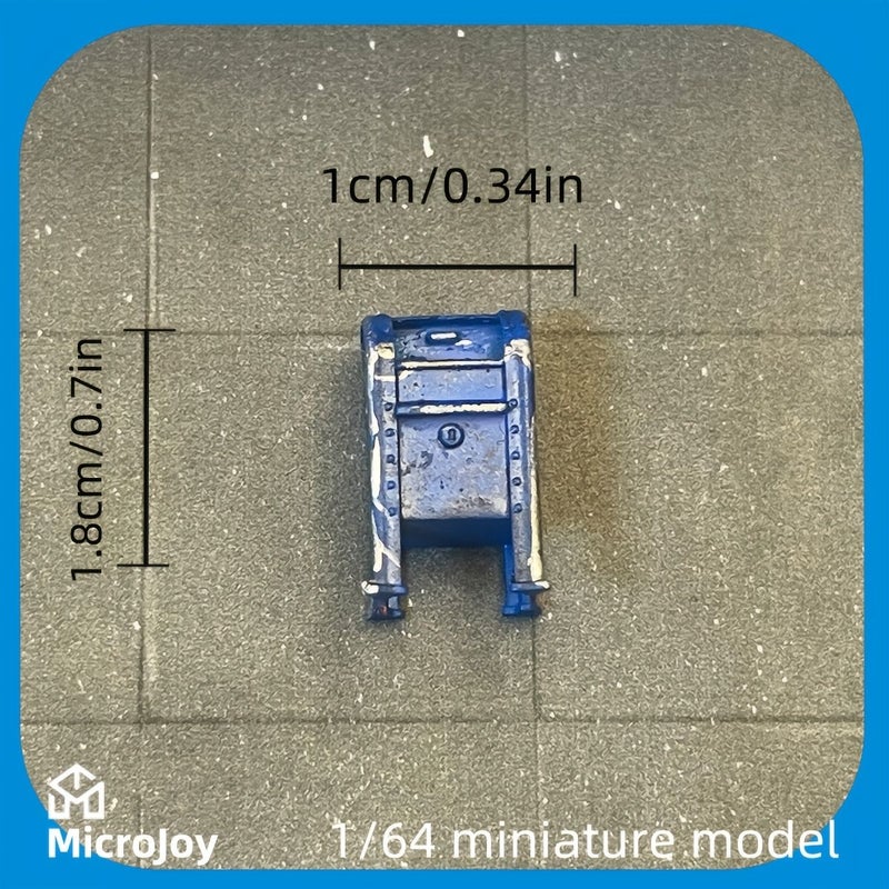 Fine Scene 1 64 Scale Miniature Road Surface with Blue Mailbox Ornament Vehicle Model Scene and Distressed Layout - Image 4