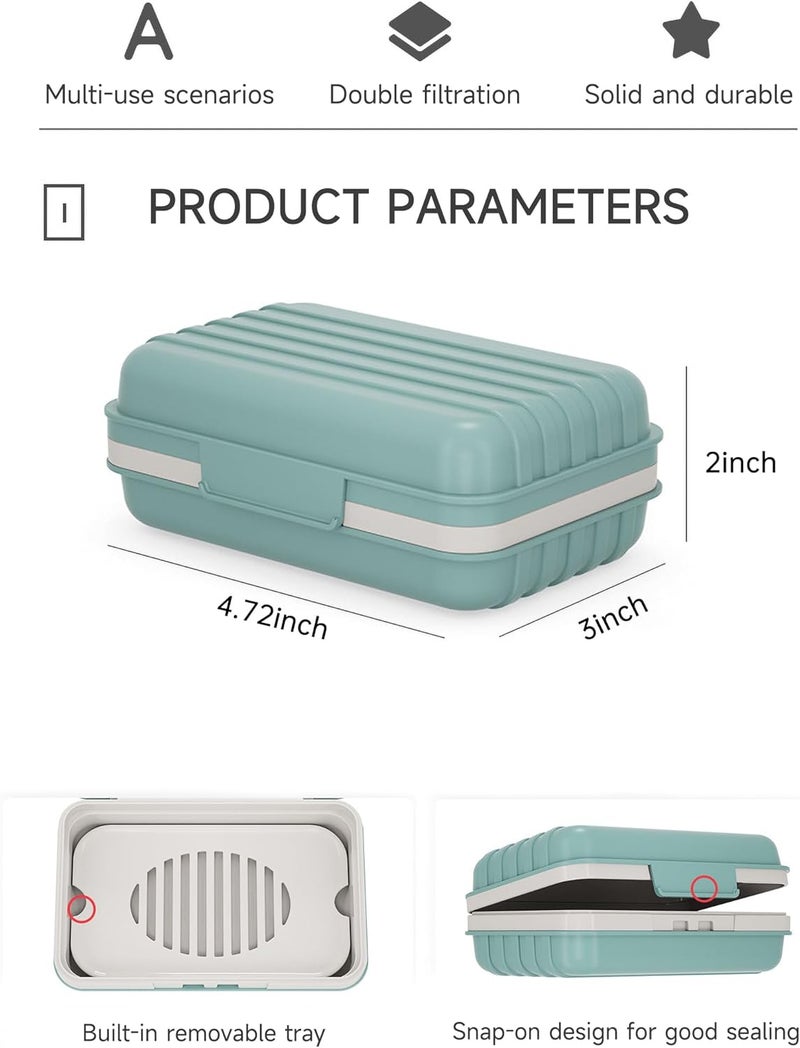 Doter Travel Soap Holder with Lid - Draining Soap Box for Shower -Compact Travel Soap Case Leak-Proof Design for Camping, Hiking, Gym & Outdoor Use | Keeps Soap Dry & Hygienic - Image 2