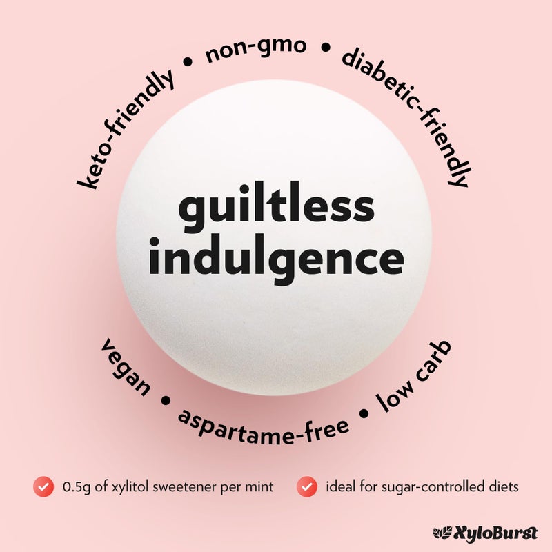 XyloBurst - Xylitol Mints | Sugar Free Breath Mints for Oral Health | Gluten Free, Vegan, Keto Friendly | Aspartame Free Mint | Cinnamon | 200 Count Jar - Image 3