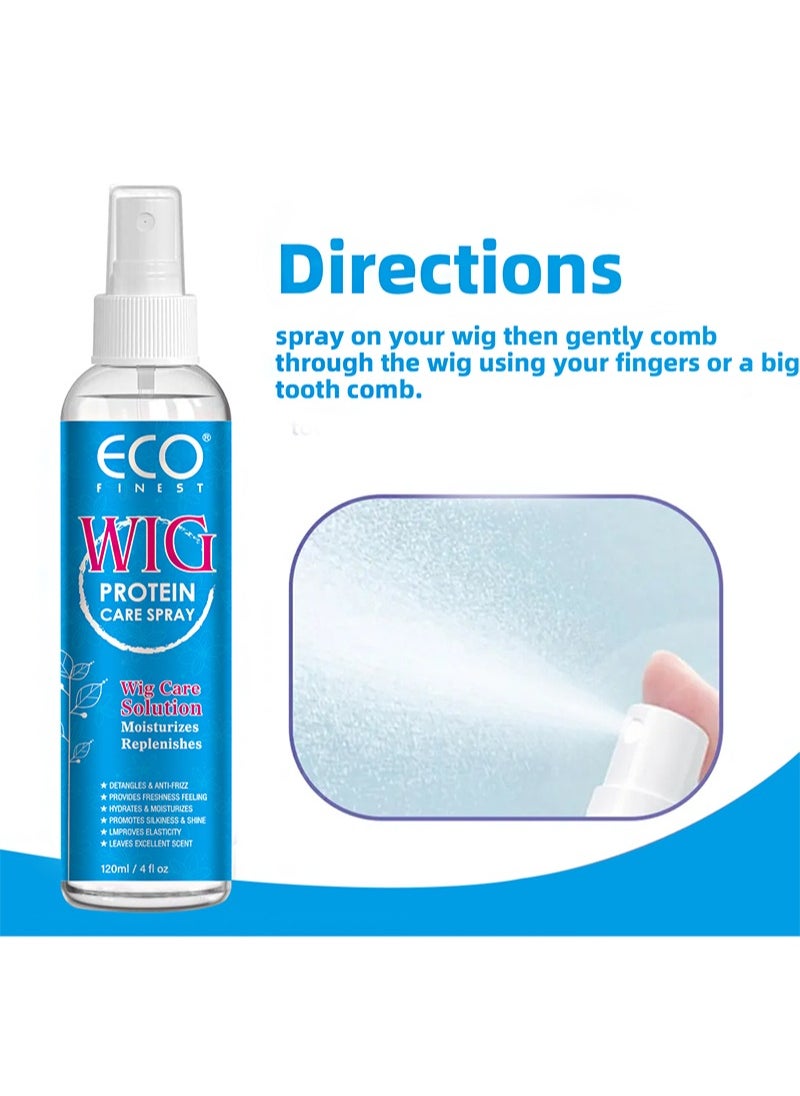 ECO finest Wig Protein Care Spray，Wig Care Solution Moisturizes Replenishes，Revitalizes, Refreshes Hair, Cleanses And Extends The Life Of Wigs And Hairpieces（120ml）  - Image 3