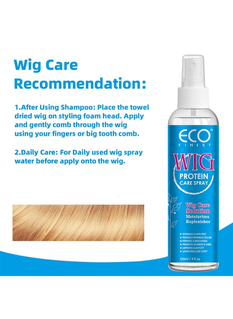 ECO finest Wig Protein Care Spray，Wig Care Solution Moisturizes Replenishes，Revitalizes, Refreshes Hair, Cleanses And Extends The Life Of Wigs And Hairpieces（120ml）  - Image 4