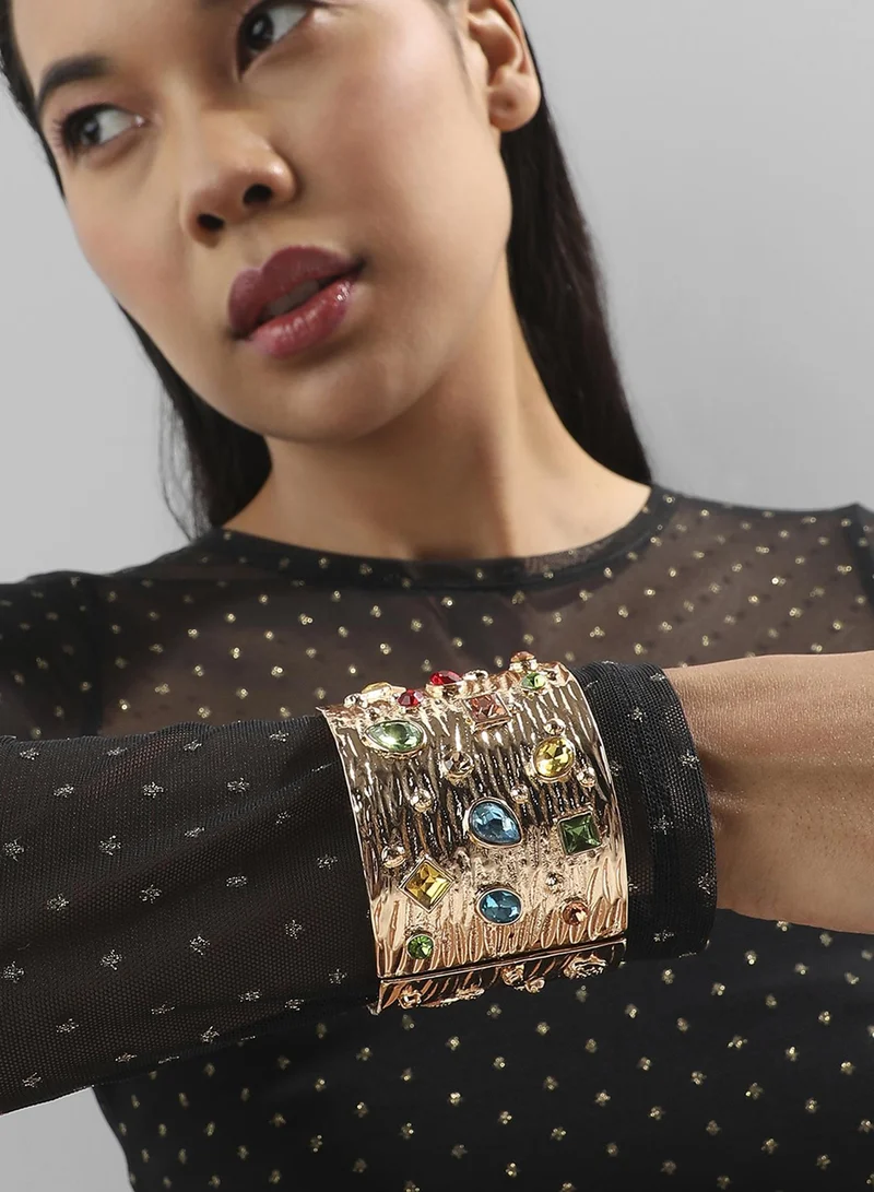 SOHI Regal Cluster Statement Artificial Bracelet Jewellery