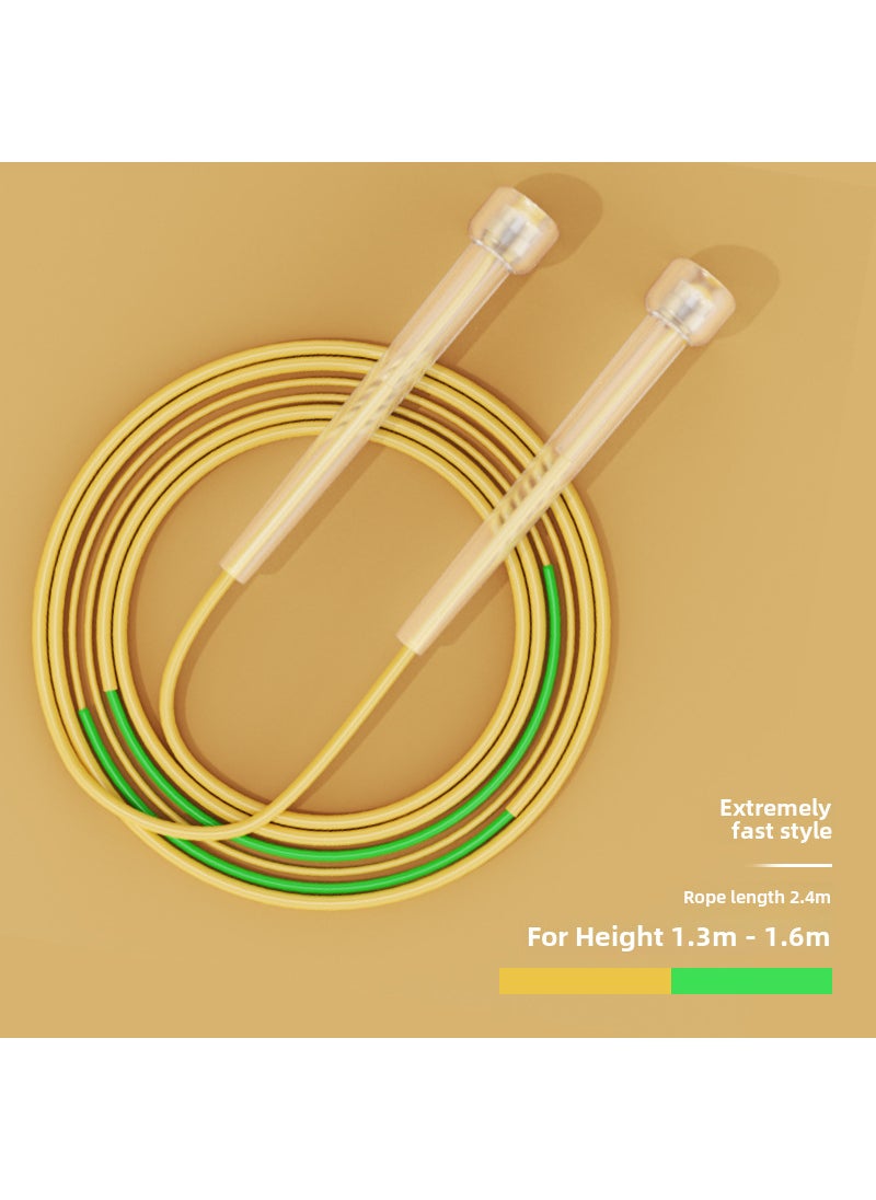 Generic Sha Xia-style professional racing rope skipping childrens primary and secondary school students do not tie knots special rope skipping for senior high school entrance examination wholesale sporting goods Yellow-green speed trumpet 