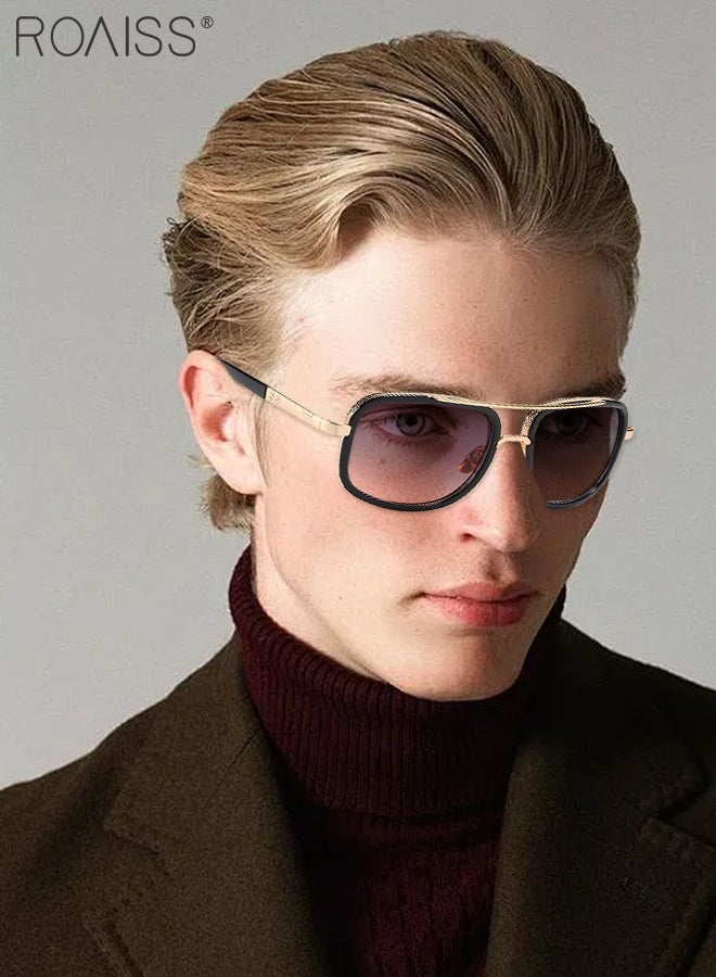 roaiss Men's Driving Square Sunglasses, UV400 Protection Sun Glasses with PC Steel Frame, Fashion Anti-Glare Sun Shades, Suitable for Men Golfing, Fishing, Traveling, 58mm - Image 2