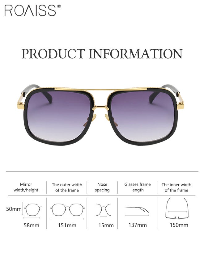 roaiss Men's Driving Square Sunglasses, UV400 Protection Sun Glasses with PC Steel Frame, Fashion Anti-Glare Sun Shades, Suitable for Men Golfing, Fishing, Traveling, 58mm - Image 3