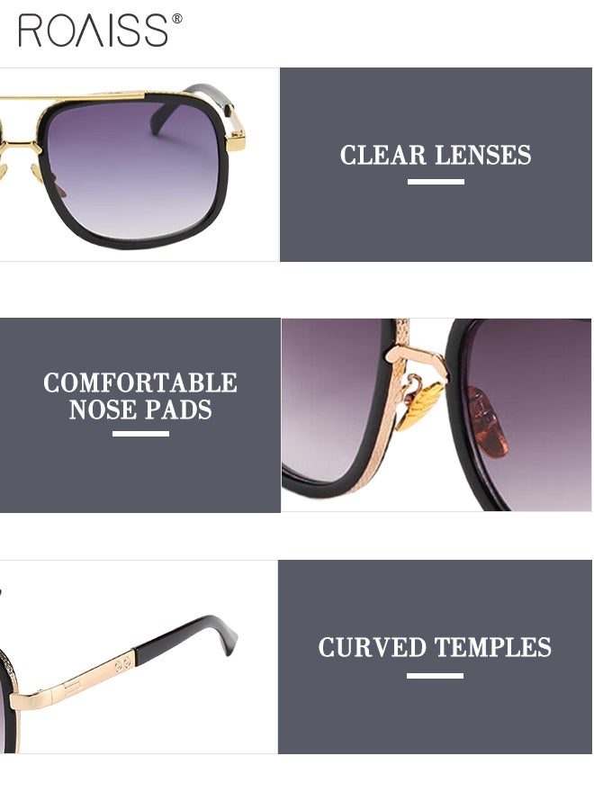 roaiss Men's Driving Square Sunglasses, UV400 Protection Sun Glasses with PC Steel Frame, Fashion Anti-Glare Sun Shades, Suitable for Men Golfing, Fishing, Traveling, 58mm - Image 4