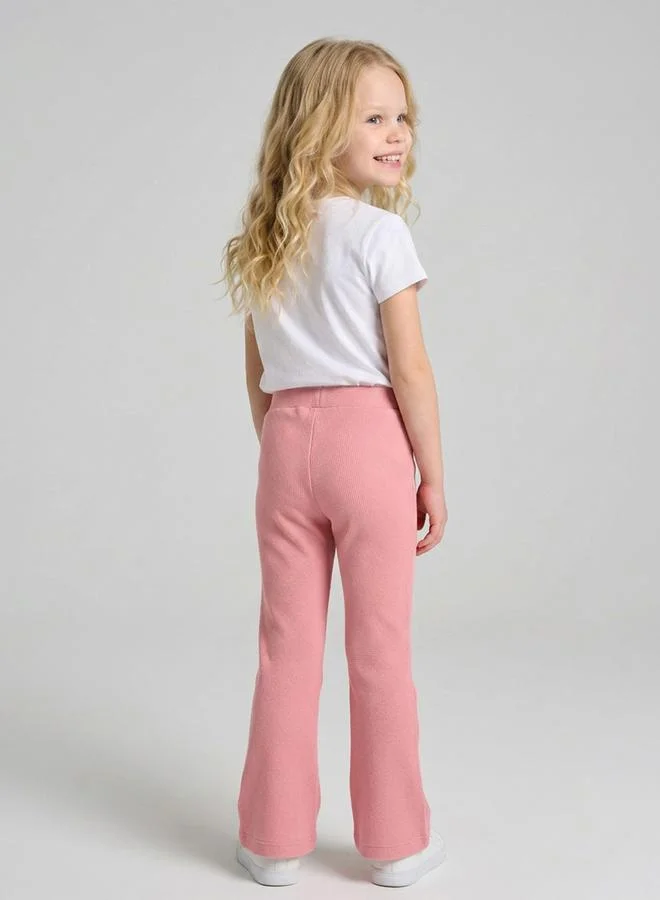 Take Two  Girls Light Pink Heart Embroidered Pintuck Details Pants By Juniorloom for Women | Best Price UAE