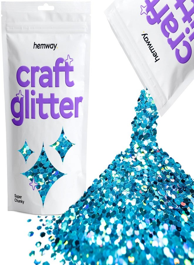 Hemway Craft Glitter Ocean Blue Holographic 100g Super Chunky Glitter for Crafts, Resin, Epoxy, Tumbler, Art, Candle, Decorations, Crafting Supplies - Image 1