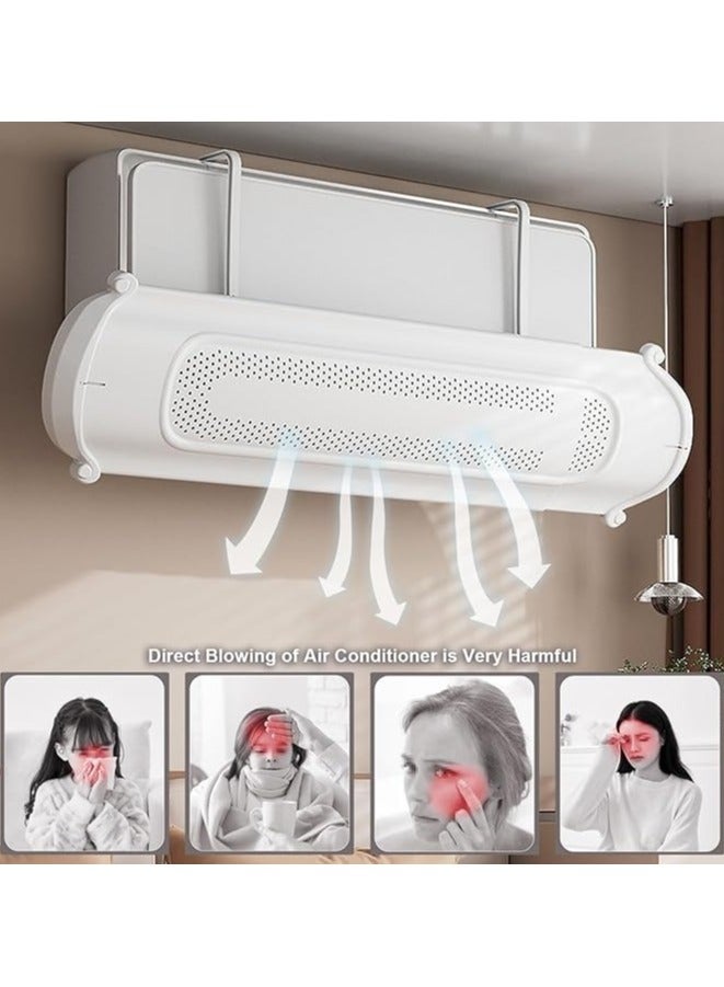 أيه بي جي موزع هواء مكيف قابل للتعديل والتلسكوب للوحدات المثبتة على الحائط (70–110 سم) – حاجز هواء خفيف من بلاستيك ABS، بدون أدوات، يوجه الهواء البارد والحار بسلاسة - Image 3