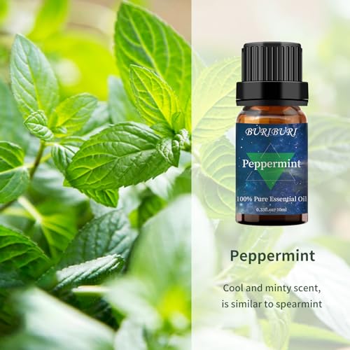 BURIBURI Lavender and Peppermint Essential Oil, 100% Pure, Undiluted, Natural, Organic Aromatherapy Essential Oils Gift Set, 10MLx2 - Image 2
