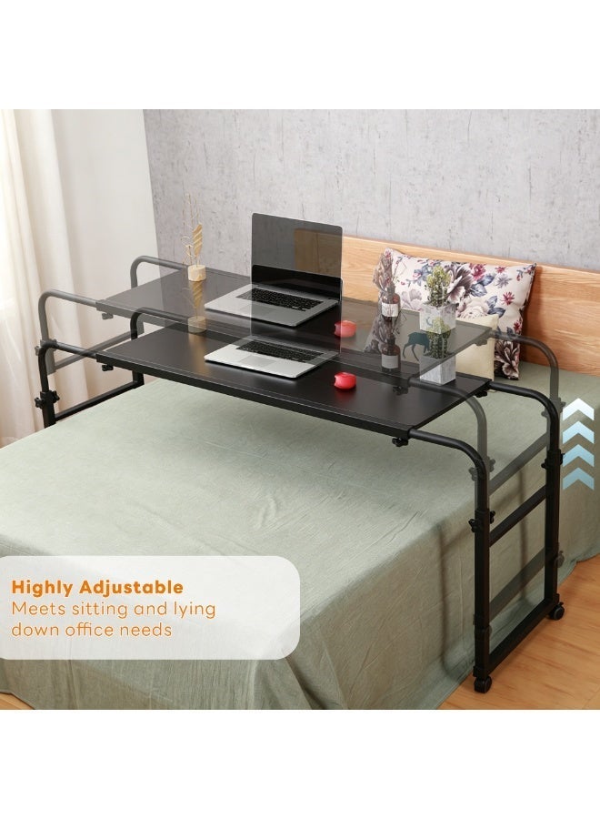 Sharpdo Bedside Desk Computer Desk, Wide Desktop 123cm, Suitable for Single Bed and Double Bed - Image 5