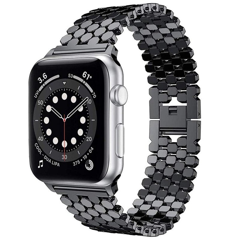 eWINNER Stainless Steel Scales Link Buckle Octagon Strap Compatible with Apple Watch 42mm Series 1/2/3 - Image 1