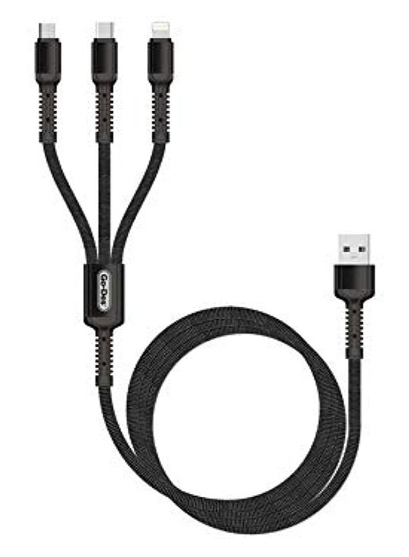 UC511 3-in-1 Fast Charging Data Cable – Type-C, Micro-USB, and Lightning Connectors  - Image 4